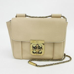 Chloe Elsie Chain Shoulder Bag Beige Leather